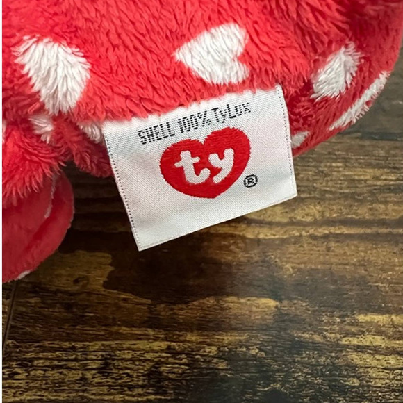 Ty Pluffies Collection‎ Dreamly the Red Bear with White Hears Plush  2011 - Picture 5 of 7
